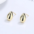 Eleganti orecchini a lobo a goccia d'oro lucidati in stile minimalista argento sterling 925 - Argento 925 / Tono Oro (Con Chiusure in Argento)