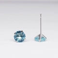 Light blue zircon stud earrings with 925 sterling silver four-prong setting - Turquoise Zirconia (December)