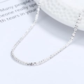 Sparkling S925 sterling silver chain necklace with faceted links and high metal luster - 1.5mm Width / Silver 40CM