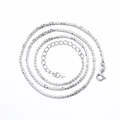 Sparkling S925 sterling silver popcorn chain necklace with star charm and spring clasp - 1.5mm Width / Silver 40+5CM