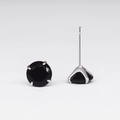925 sterling silver stud earrings featuring black zircon stones in a four-prong setting - Black Zirconia (Stylish)