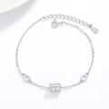 Bracciale in argento sterling S925 con pendente cilindrico con zirconi incastonati - Argento 925 / Stile Vita Piccola (Argento)