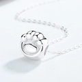 Poliertes S925 Sterlingsilber Katzenpfote Halskette mit feiner Gliederkette für Damen - 925er Silber / Silber Anhänger Ohne Kette