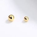 Polished S925 sterling silver threaded round beads for DIY jewelry in gold finish - 4mm Bead / Gold
