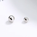 Polished S925 sterling silver screw back ball replacements for stud earrings and piercings - 4mm Bead / White Gold