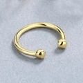 Elegant gold double ball twist ear cuff clip in S925 sterling silver minimalist style - Ball Design Gold (Single)