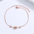 S925 sterling zilveren roségouden armband met cilindrische kraal en verstelbare ketting - 925 zilver / Roségoud