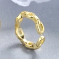Adjustable S925 sterling silver ear cuff with double layer gold twist chain design - Chain Design Gold (Single)