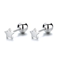 Orecchini a lobo a stella in argento sterling 925 con chiusura a vite di sicurezza - Orecchini a Stella Filettati
