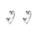 925 Silber U-Form Kugelohrring, kleine Größe 3mm Perle mit 6mm Reifen, minimalistisch - Klein / 925er Silber