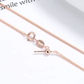 Adjustable 925 sterling silver Chopin chain in rose gold with slider bead for DIY beads - Rose Gold Color-47cm