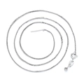 925 sterling silver adjustable Chopin chain necklace with S925 hallmark and round bead - Platinum Color-47cm