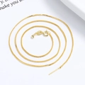 Adjustable 18K gold-plated 925 silver Chopin chain necklace with needle end - Gold Color-47cm