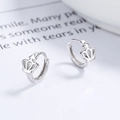 Eleganti orecchini a cerchio in argento sterling 925 a corona con finitura lucida - Argento 925 / Argento (Liscio)