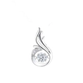 Elegante collana fenice in argento S925 con ciondolo in zirconia cubica danzante - Platino-Solo Ciondolo (Senza Catena)