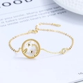 925 silver Scorpio bracelet in gold finish with white mother of pearl coin charm - 925 Silver / Scorpio