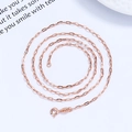 Elegante 18k Roségold plattierte s925 Sterlingsilber Paperclip Kette Halskette für Damen - 40+5cm / Roségold Vergoldet Halskette