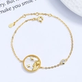 925 sterling silver Aquarius constellation bracelet with white mother of pearl inlay - 925 Silver / Aquarius
