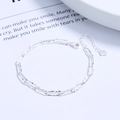 Bracciale in argento sterling 925 con maglie rettangolari e ciondolo a cuore - Argento 925 / Bracciale d'Argento