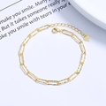 Bracciale a catena minimalista in argento S925 dorato con un ciondolo a cuore - Argento 925 / Braccialetto Placcato Oro