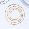 Elegante goldene Büroklammer-Halskette für Damen aus poliertem s925er Sterlingsilber - 40+5cm / Gold Halskette