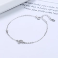 Elegant S925 sterling silver cupid star moon bracelet with crescent moon pendant for women - 925 Silver / White Gold