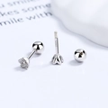 Blumen-Ohrstecker aus 925 Sterling Silber mit sicherem Schraubverschluss Design - Blumenform / 925er Silber