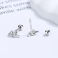 Polierte Knoten-Ohrstecker aus 925er Sterlingsilber mit sicherem Schraubverschluss für Damen - Knoten Design / 925er Silber