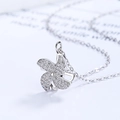 Rotating windmill necklace in S925 silver with sparkling zircon pavé setting - 925 Silver / White Gold