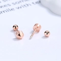 Elegante Ohrstecker aus Roségold S925 Sterlingsilber mit Schraubverschluss und Kugeldesign - 925er Silber / Spike Stil (Roségold)