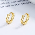 Orecchini a cerchio a forma di cuore in argento sterling 925 con finitura in oro donna - Argento 925 / Oro