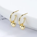 Pendientes de corazón minimalistas en plata de ley 925 dorada con aro en forma de C - Plata 925 / Dorado