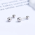 Minimalistische S925 Silber Schraubohrringe mit gebürstetem Kegel-Design für Damen - 925er Silber / Spike Stil (Weißgold)
