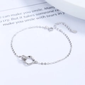 925 Sterling zilveren Mobius-armband met in elkaar grijpende diamanten ringen en kettings - 925 zilver / Witgoud