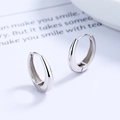 Orecchini a cerchio a goccia in argento lucido da donna, stile minimalista - Argento 925 / Argento
