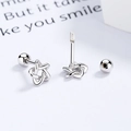 Orecchini a stella in argento sterling 925 con chiusura a vite e design minimalista - Argento 925 / Oro Bianco