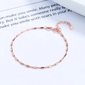 Bracelet minimaliste en argent sterling S925 plaqué or rose avec maillons fins - Argent 925 / Or