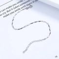 Bracelet minimaliste en argent sterling 925 avec perles carrées et fermoir à ressort - Argent 925 / Or Blanc