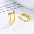 Orecchini a cerchio a U da donna in argento sterling S925 placcato oro 18K - Argento 925 / Oro