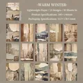 Nature's Paper Tale Warm Winter Vintage-Scrapbooking-Papier-Set mit 30 Wald-Szenen-Blättern - Warm Winter