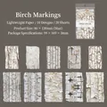 Vintage Scrapbooking-Papier Set mit Birkenrinden-Struktur und 10 Holzmuster-Designs - Birkenstruktur / 20 Stück/Packung