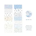 Light blue floral washi tape with botanical patterns for DIY scrapbooking decoration - Pale Blue Poem