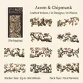 Vintage squirrel and acorn stickers on white kraft paper for DIY journaling decoration - Pack of 20 / Acorns & Squirrels