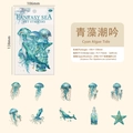 Autocollants PET Cyan Algae Tide avec méduses et créatures marines pack de 20 pièces - Chant des Algues Cyan