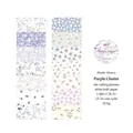 Purple Clusters vintage floral stationery tape made of white kraft paper with die-cut design - Purple Clusters