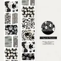 50mm black and white washi tape with floral and bird motifs for DIY scrapbooking - Mist in Mountains / 50mm*3m