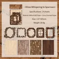Papel decorativo vintage de 14 hojas con marcos huecos de aves y vides para diario - Vides llamando a los gorriones