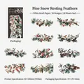 Winter bird and pine needles theme stickers set for DIY scrapbooking decoration - Pack of 20 / Snow Pine & Birds