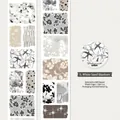 Cinta Washi de 50mm con flores de tinta y aves para decoración de scrapbooking - Sombra Dispersa de Arena Blanca / 50mm*3m