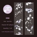 Rainbow PET tape Huayu variant with white flowers and laser raindrops for journaling - Hua Yu